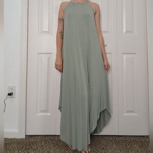 Olivia Rae Light Sage Halter Maxi Dress